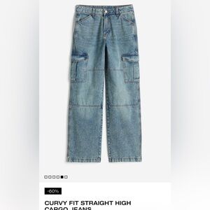 WOMENS*SZ6 curvy cargo medium wash denim